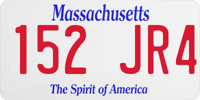 MA license plate 152JR4