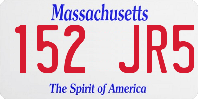 MA license plate 152JR5