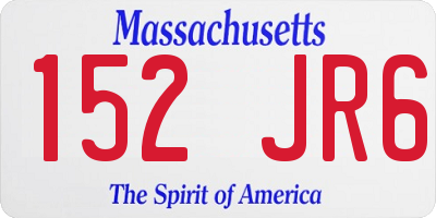 MA license plate 152JR6