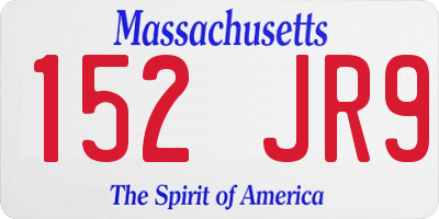 MA license plate 152JR9