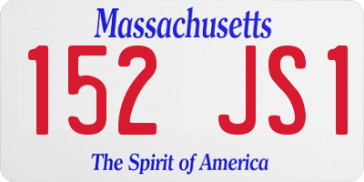 MA license plate 152JS1