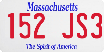 MA license plate 152JS3