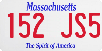 MA license plate 152JS5