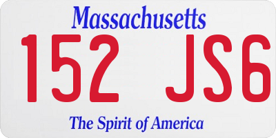MA license plate 152JS6