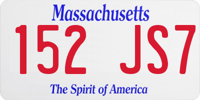 MA license plate 152JS7