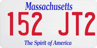 MA license plate 152JT2