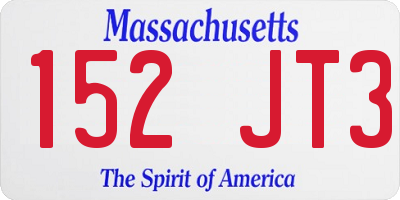 MA license plate 152JT3