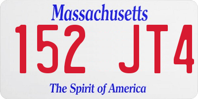 MA license plate 152JT4