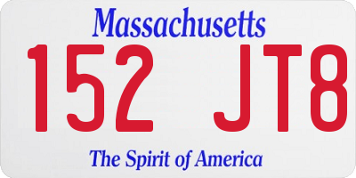 MA license plate 152JT8
