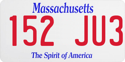 MA license plate 152JU3