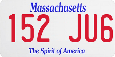 MA license plate 152JU6