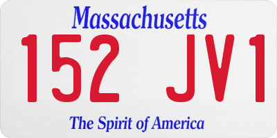 MA license plate 152JV1