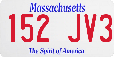 MA license plate 152JV3