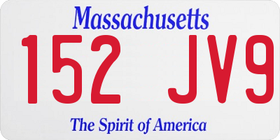 MA license plate 152JV9