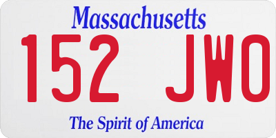 MA license plate 152JW0