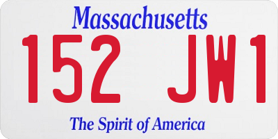 MA license plate 152JW1