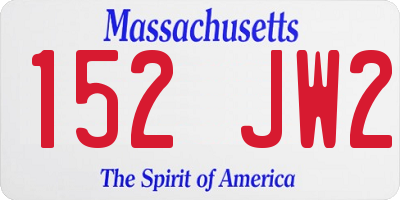 MA license plate 152JW2