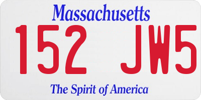 MA license plate 152JW5