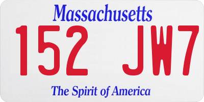 MA license plate 152JW7