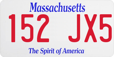 MA license plate 152JX5