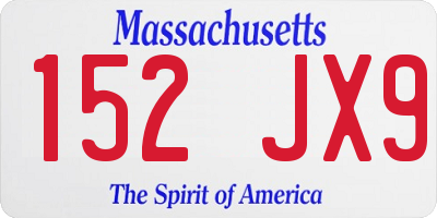 MA license plate 152JX9
