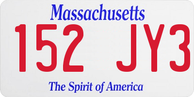 MA license plate 152JY3