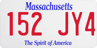MA license plate 152JY4