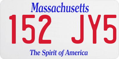MA license plate 152JY5