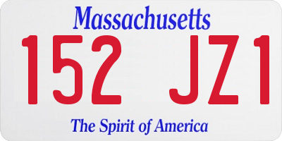 MA license plate 152JZ1