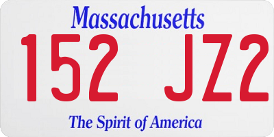 MA license plate 152JZ2