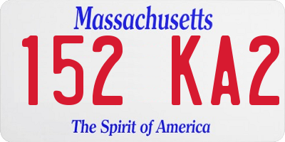 MA license plate 152KA2