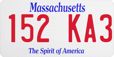 MA license plate 152KA3