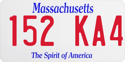 MA license plate 152KA4