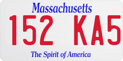 MA license plate 152KA5
