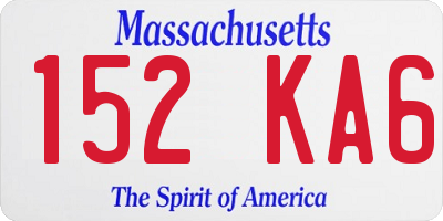 MA license plate 152KA6