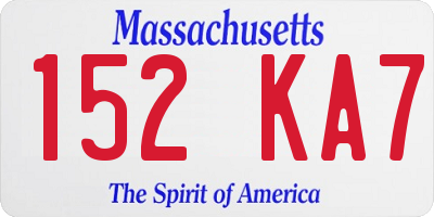 MA license plate 152KA7