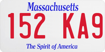 MA license plate 152KA9