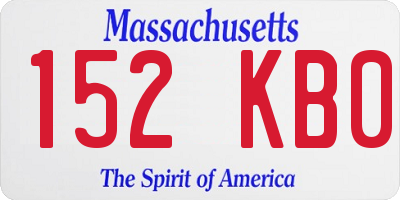 MA license plate 152KB0