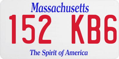 MA license plate 152KB6