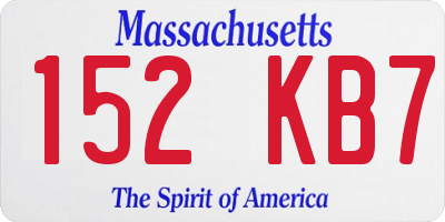 MA license plate 152KB7