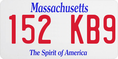 MA license plate 152KB9