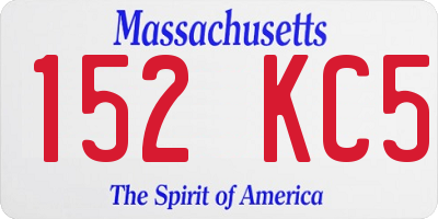 MA license plate 152KC5