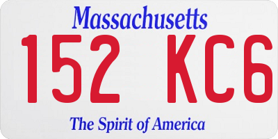 MA license plate 152KC6