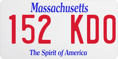 MA license plate 152KD0