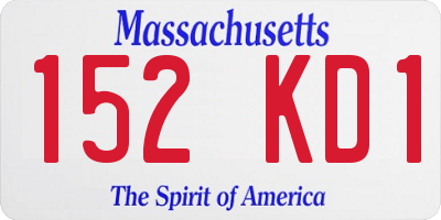 MA license plate 152KD1