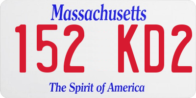 MA license plate 152KD2