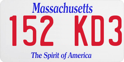 MA license plate 152KD3