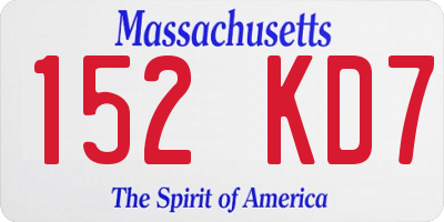 MA license plate 152KD7