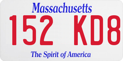 MA license plate 152KD8
