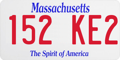 MA license plate 152KE2